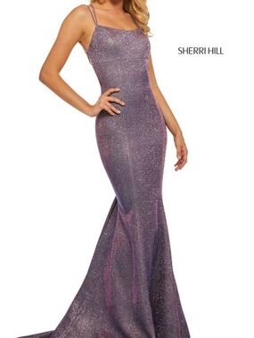 Sherri Hill Sparkling Purple Mermaid Gown
